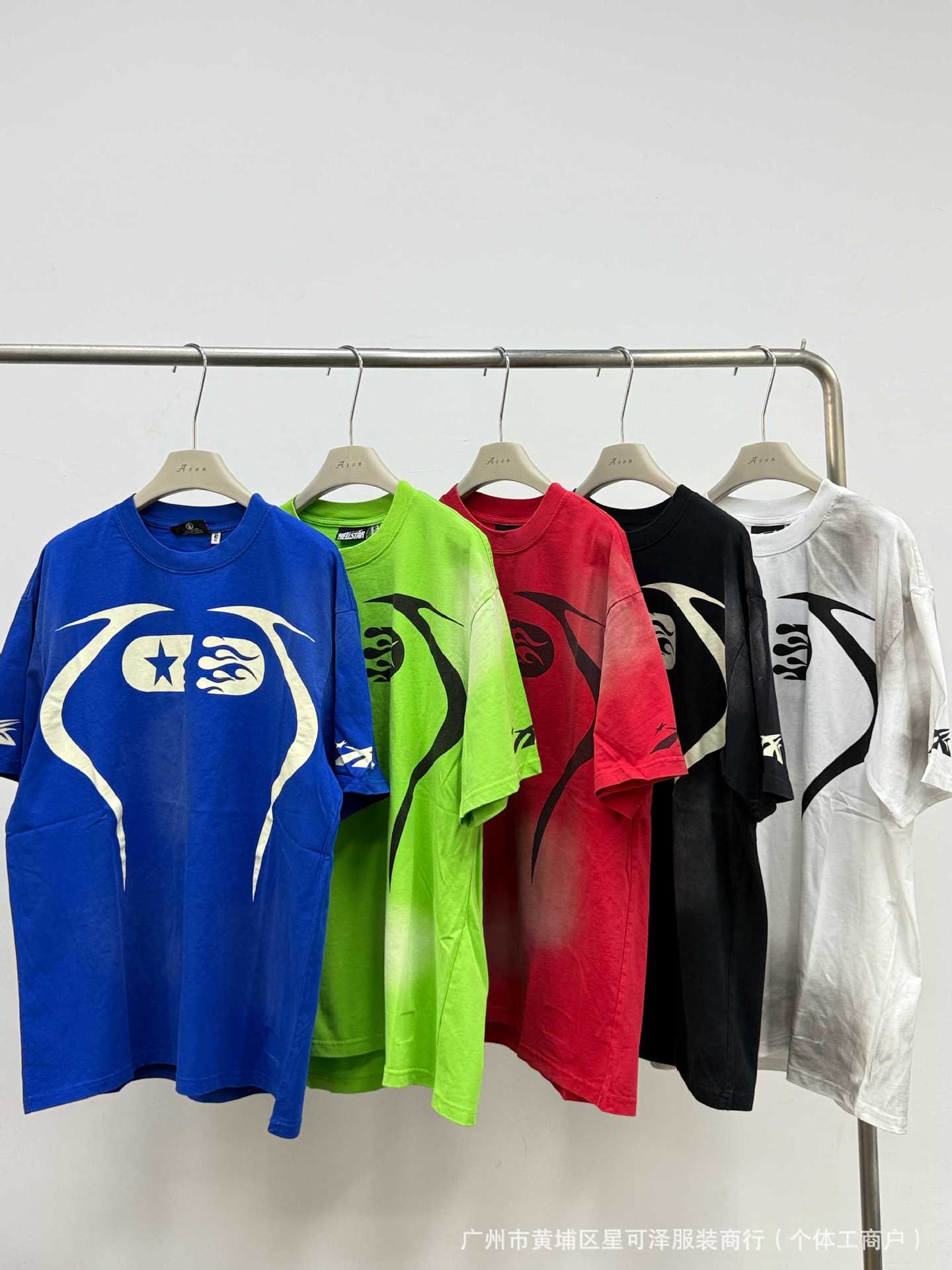 HS8008 Hellstar sets Heavy Industry Washed and WornShort-Sleeved T-shirt Sports Shorts Suit