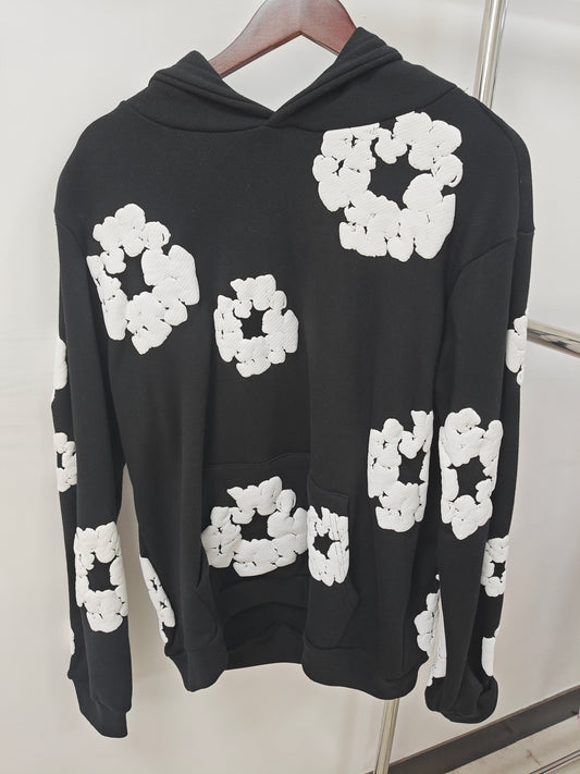 1:1 High Quality 100% Cotton Men's Hoodies Sweatshirts Autumn Streetwear Tracksuits Denimes Puff Printing Hoodie Teares Letter